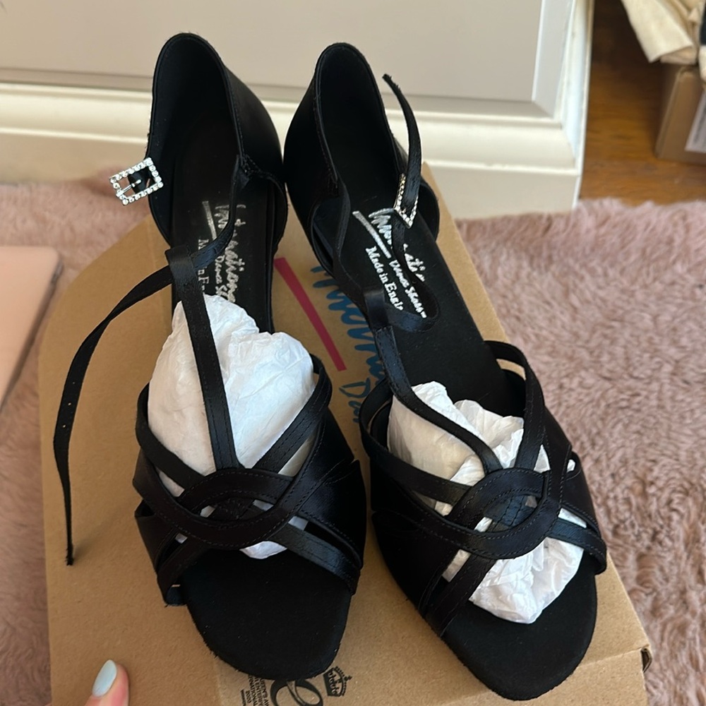 Black ballroom dance shoes